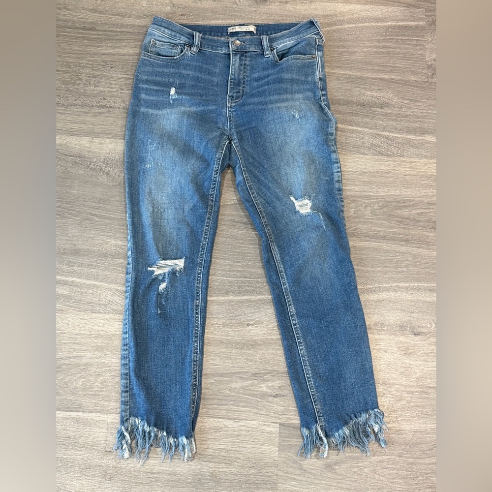 Free People Distressed Fringe Hem Jeans Women 27 - Picture 1 of 6
